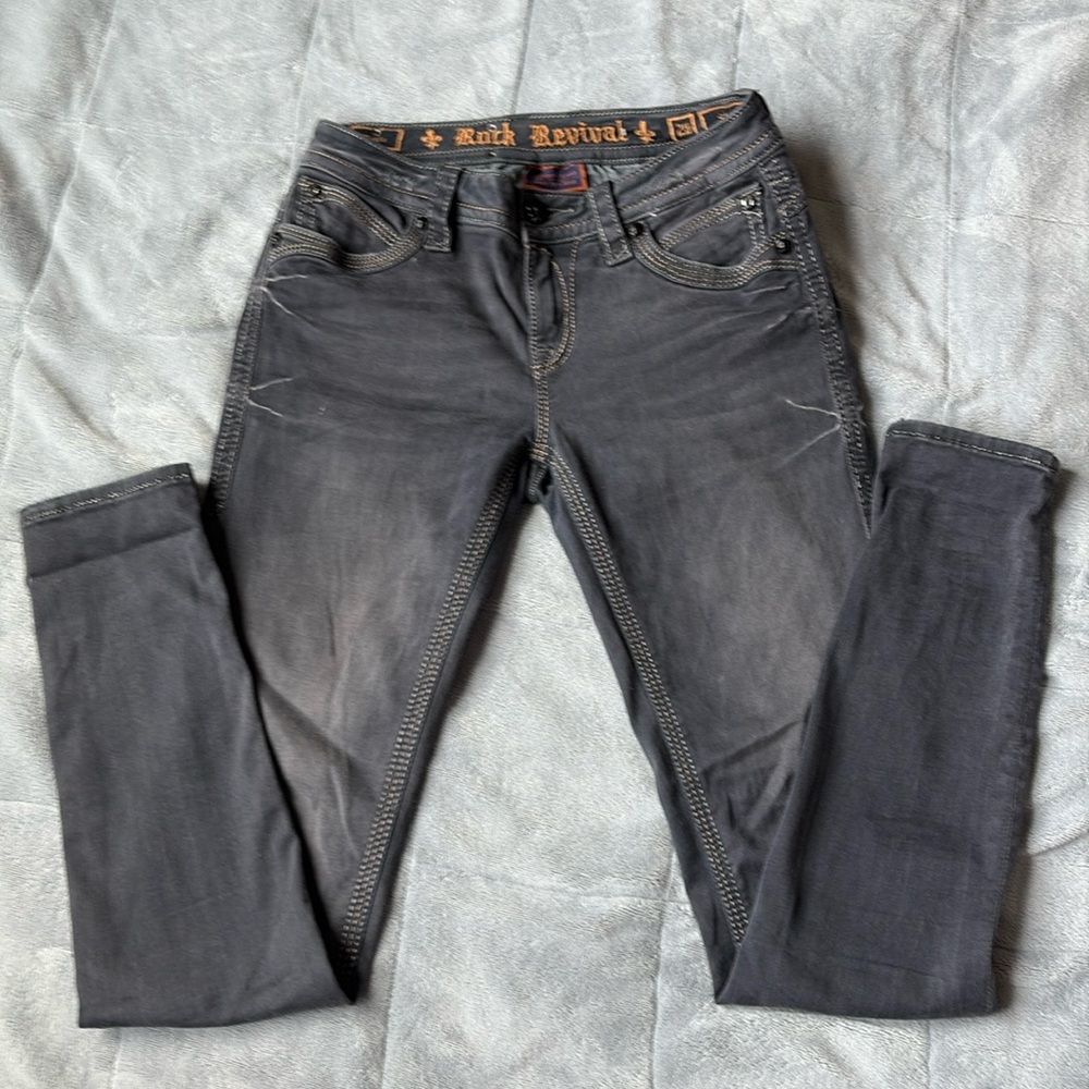 Rock revival gray jeans 28
